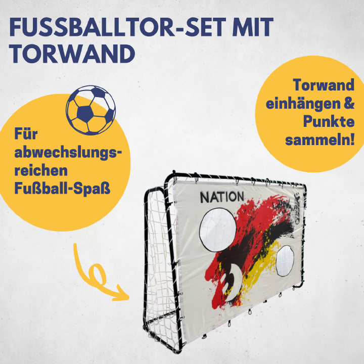 BEST SPORTING Fußballtor Nation Torwand mit 2 Schusslöchern